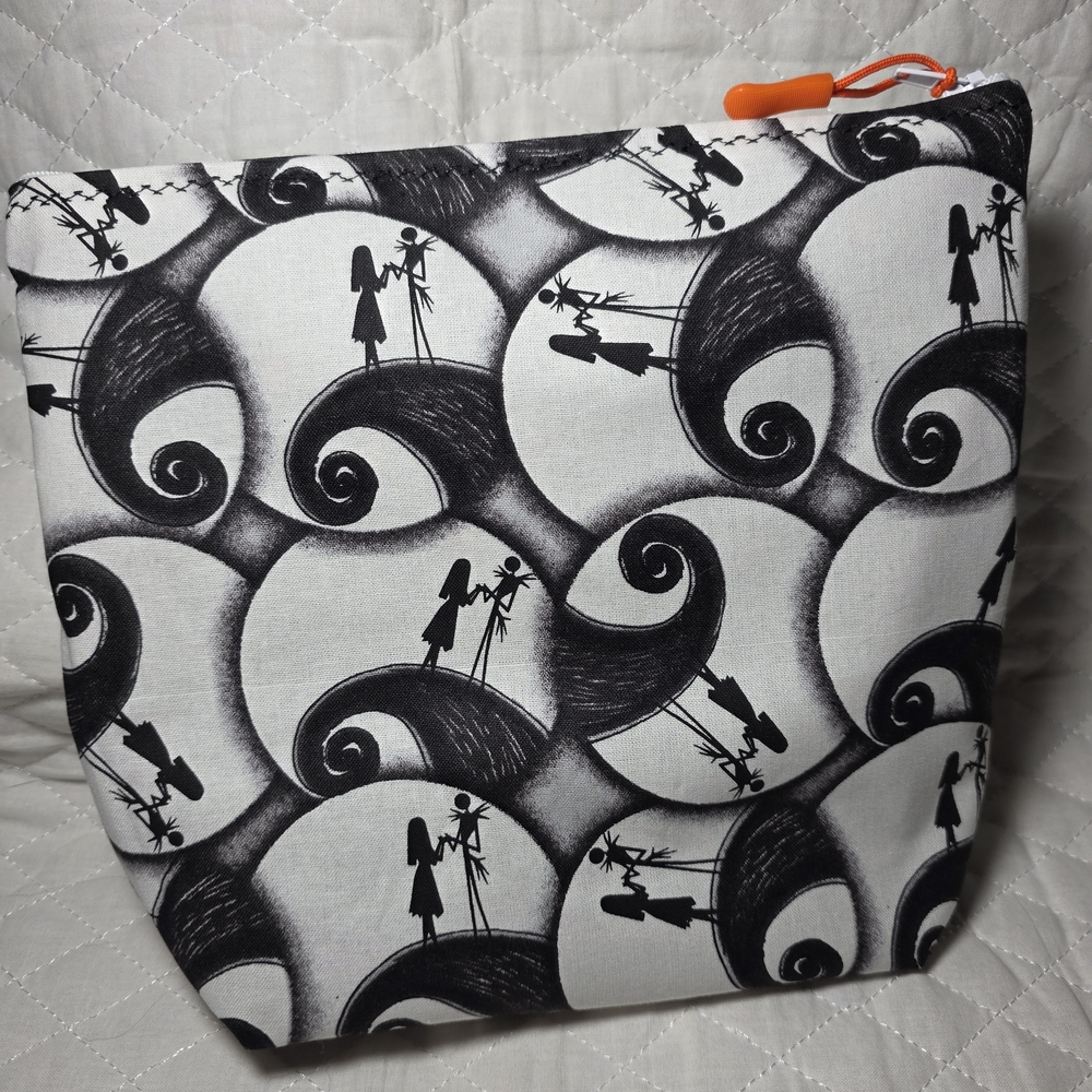 Black and White Patterned Pouch Handmade 1 Of A Kind!